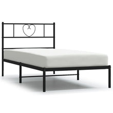 Bedframe Metaal 80 x 200 cm Zwart met hoofdbord