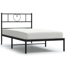 Bedframe Metaal 100 x 190 cm Zwart met hoofdbord