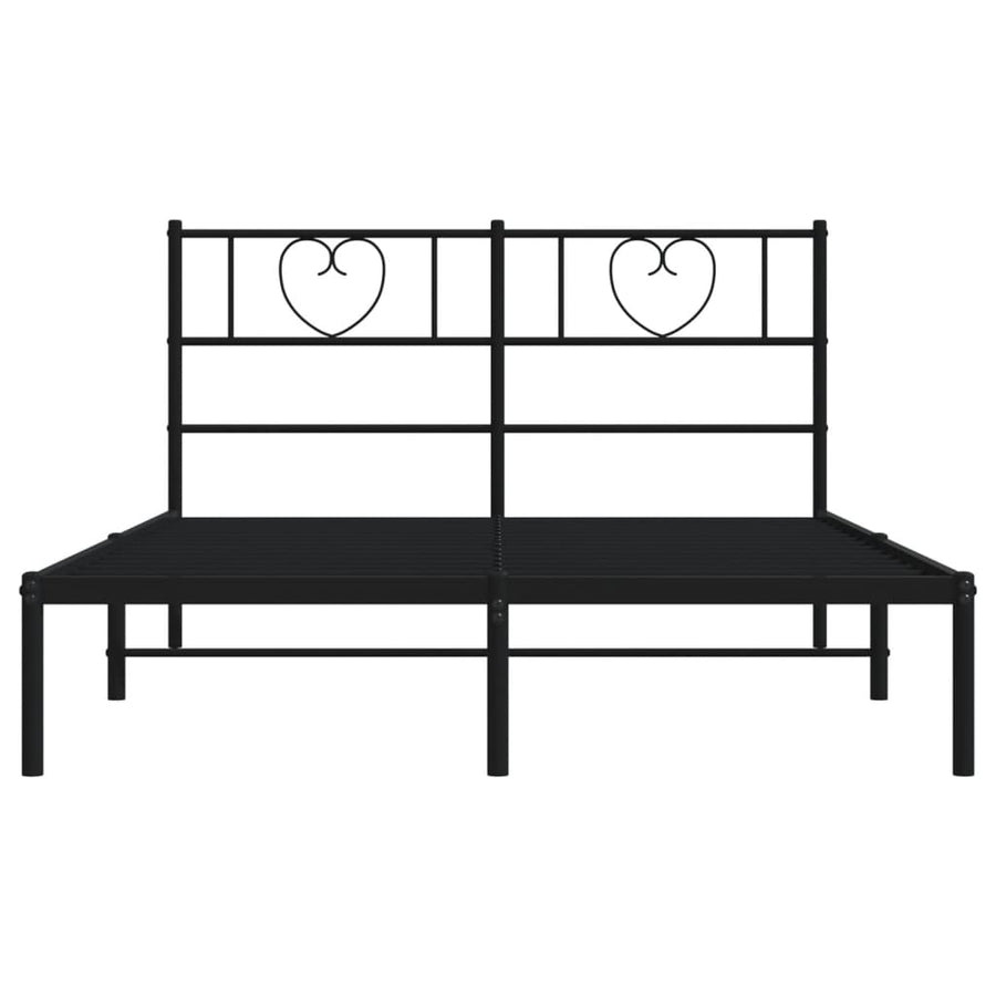 Bedframe Metaal 120 x 200 cm Zwart met hoofdbord