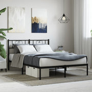 Bedframe 140x190 cm metaal zwart met hoofdbord
