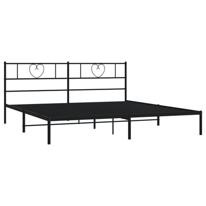 Bedframe Metaal 180 x 200 cm Zwart met hoofdbord