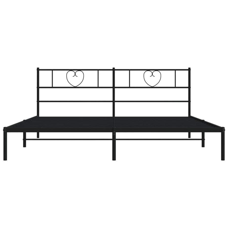 Bedframe Metaal 183 x 213 cm Zwart met hoofdbord