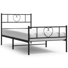 Bedframe Met Hoofd- En Voeteneinde Metaal 90 x 190 cm Zwart met hoofdbord & voetbord
