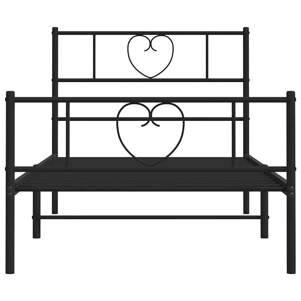 Bedframe Met Hoofd- En Voeteneinde Metaal 100 x 190 cm Zwart