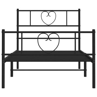 Bedframe Met Hoofd- En Voeteneinde Metaal 100 x 190 cm Zwart