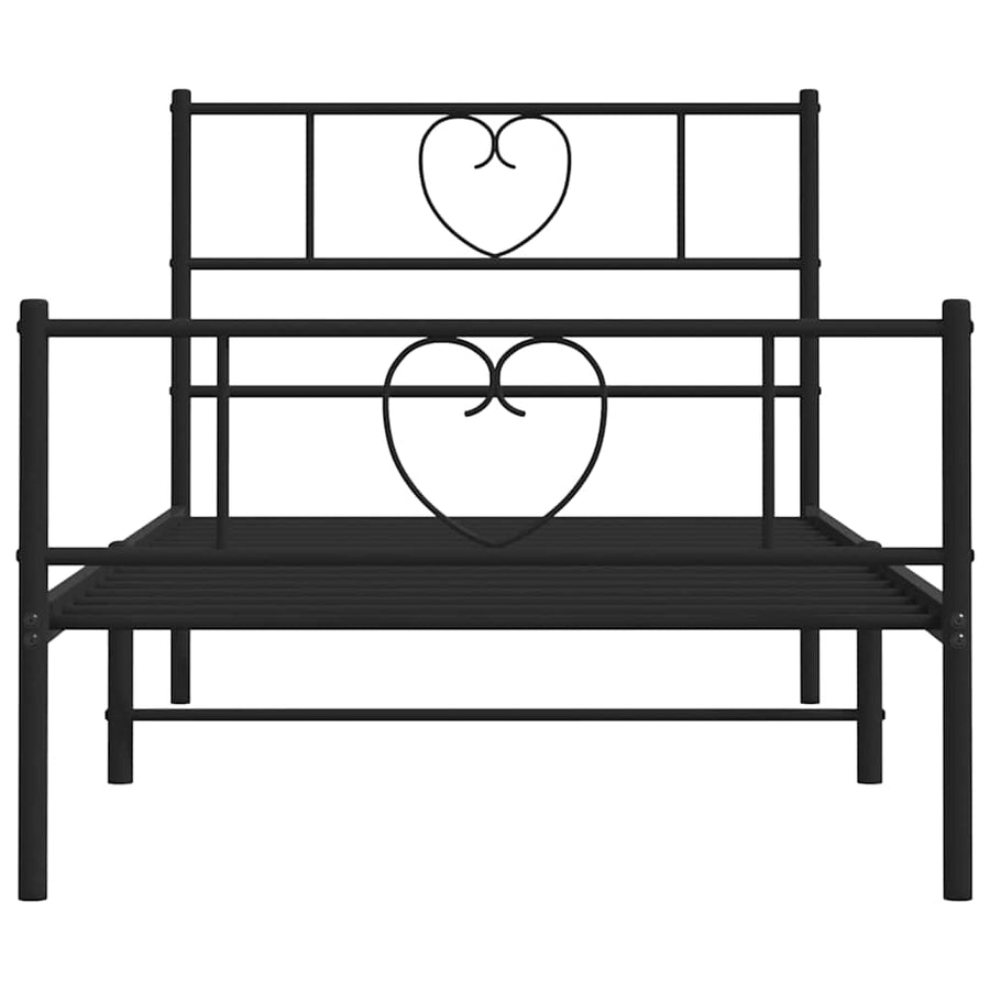 Bedframe Met Hoofd- En Voeteneinde Metaal 100 x 190 cm Zwart