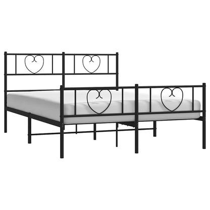 Bedframe Met Hoofd- En Voeteneinde Metaal 150 x 200 cm Zwart