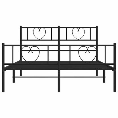 Bedframe Met Hoofd- En Voeteneinde Metaal 150 x 200 cm Zwart