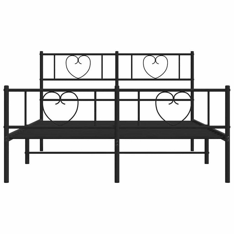 Bedframe Met Hoofd- En Voeteneinde Metaal 150 x 200 cm Zwart