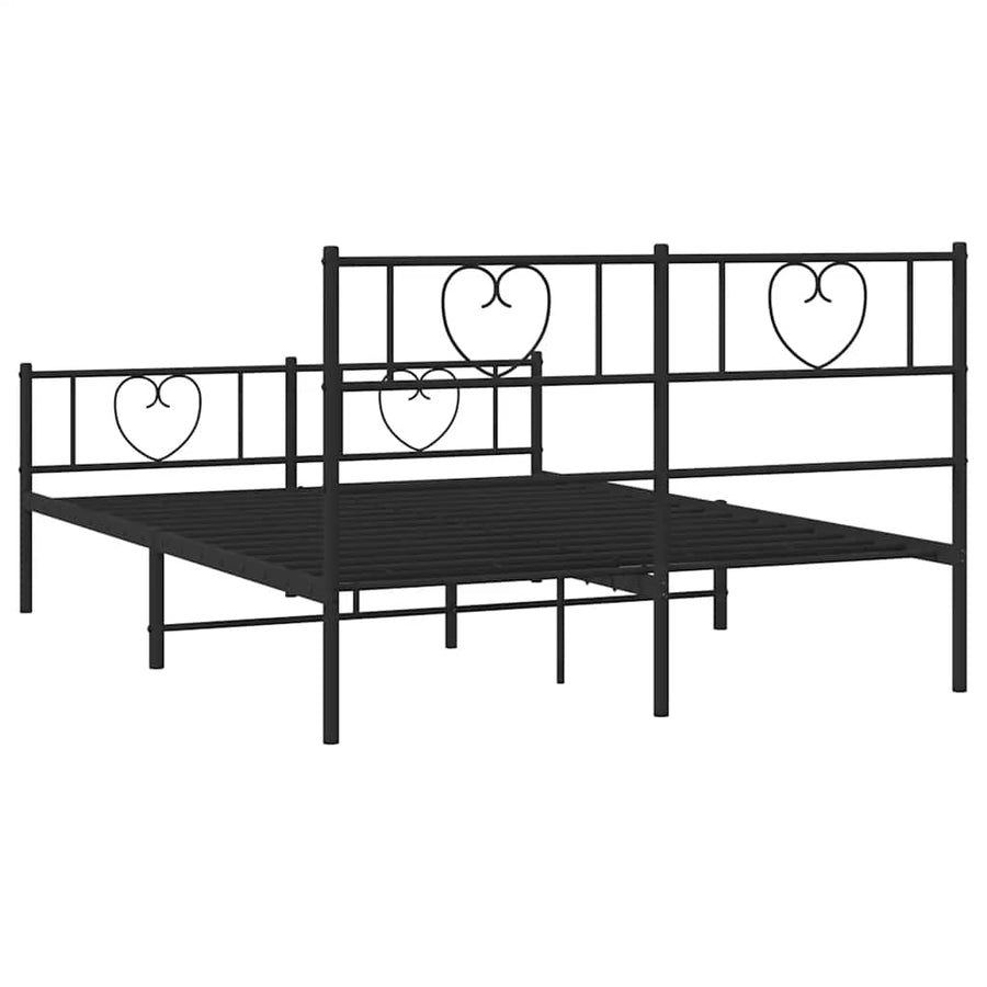 Bedframe Met Hoofd- En Voeteneinde Metaal 150 x 200 cm Zwart