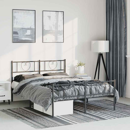 Bedframe Met Hoofd- En Voeteneinde Metaal 150 x 200 cm Zwart