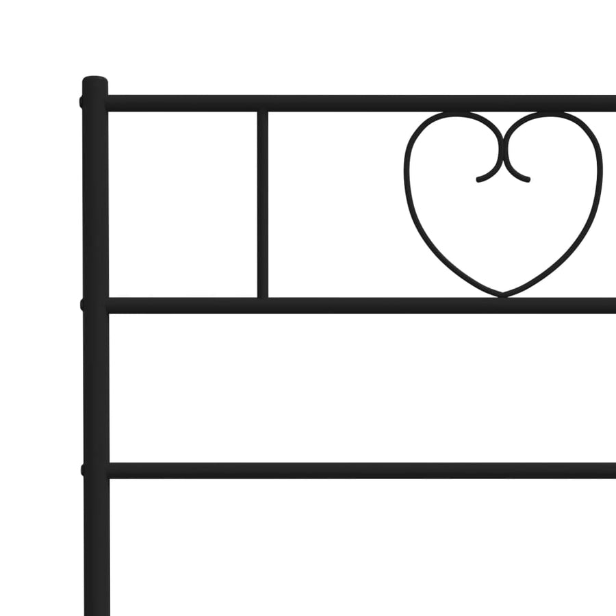 Bedframe Met Hoofd- En Voeteneinde Metaal 193 x 203 cm Zwart met hoofdbord & voetbord