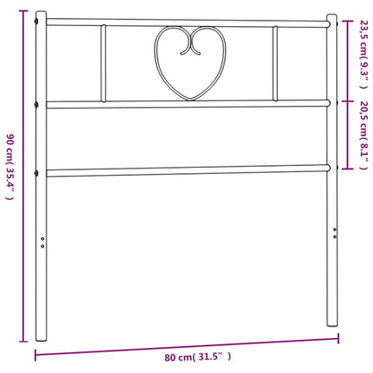 Hoofdbord 75 Cm Metaal Zwart