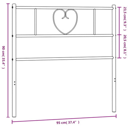 Hoofdbord 90 Cm Metaal Zwart