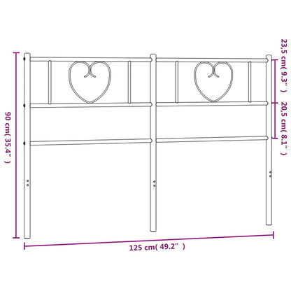 Hoofdbord 120 Cm Metaal Zwart