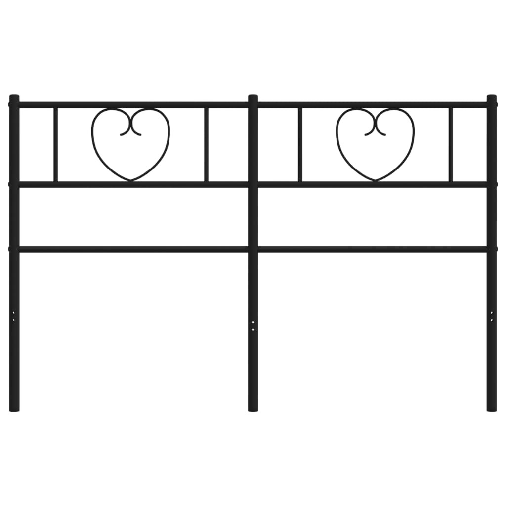 Hoofdbord 135 cm metaal zwart