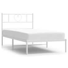 Bedframe Metaal 80 x 200 cm Wit met hoofdbord
