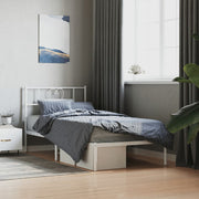 Bedframe metaal wit 90x190 cm met hoofdbord