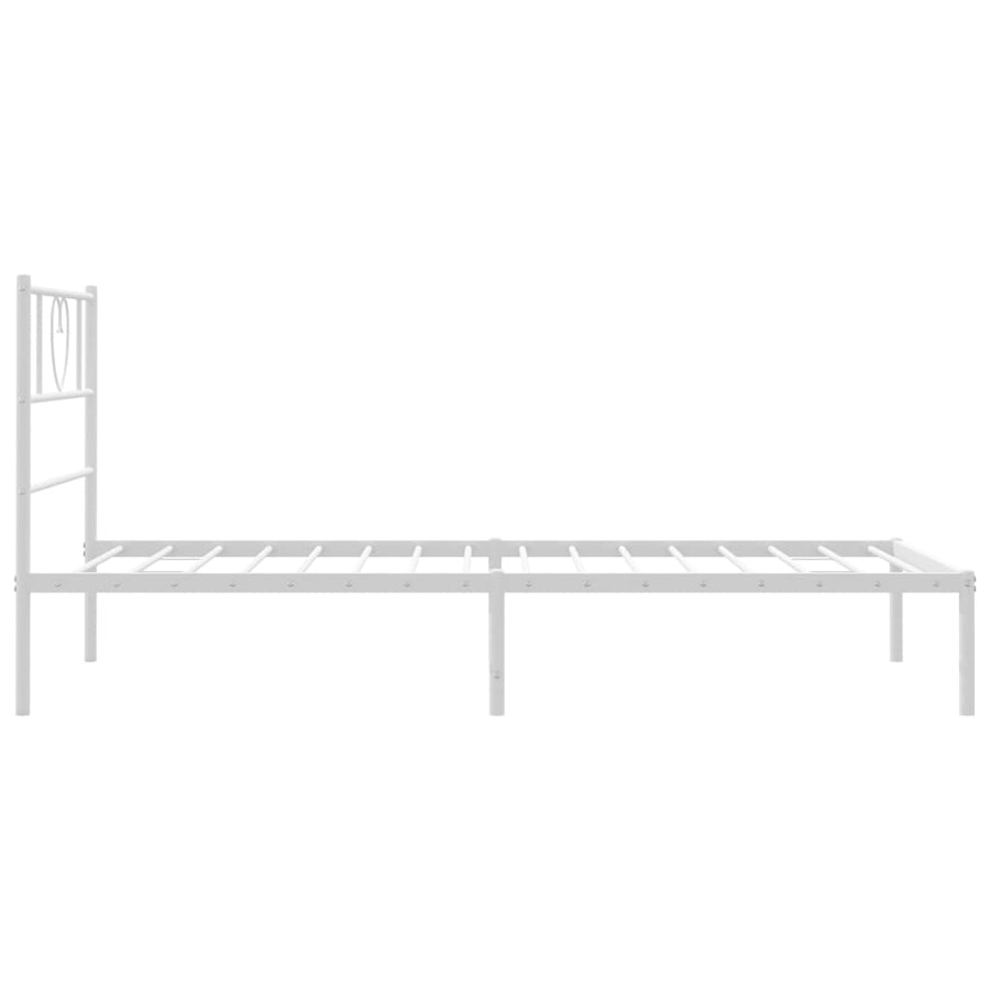 Bedframe Metaal 100 x 190 cm Wit met hoofdbord