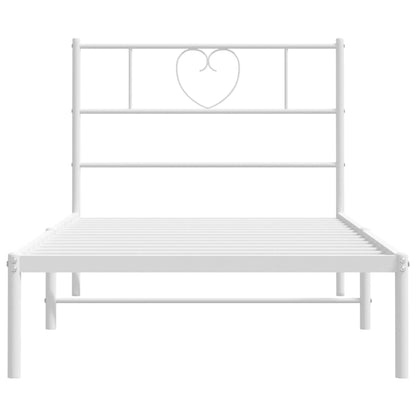 Bedframe Metaal 100 x 200 cm Wit met hoofdbord