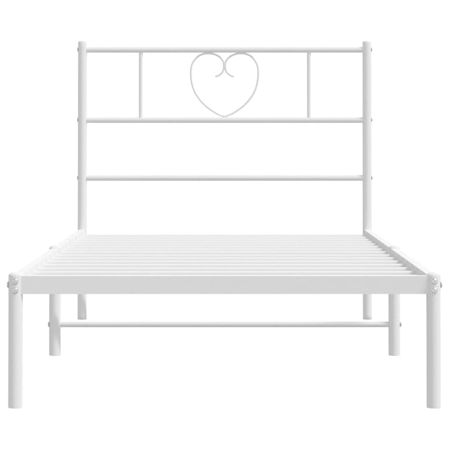 Bedframe Metaal 100 x 200 cm Wit met hoofdbord