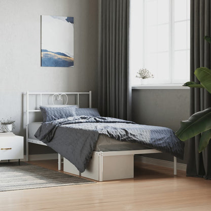 Bedframe Metaal 100 x 200 cm Wit met hoofdbord