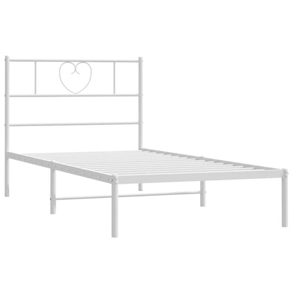 Bedframe Metaal 107 x 203 cm Wit met hoofdbord