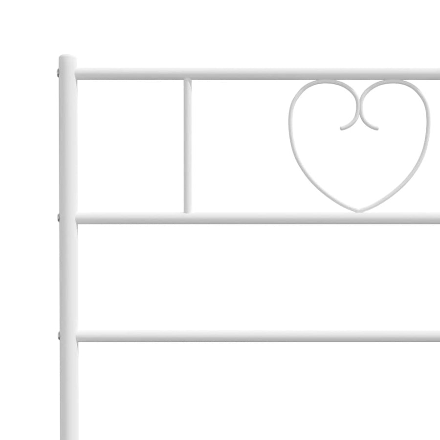 Bedframe Metaal 135 x 190 cm Wit met hoofdbord