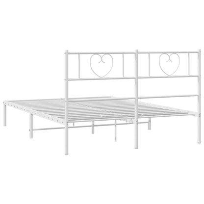 Bedframe Metaal 140 x 190 cm Wit met hoofdbord