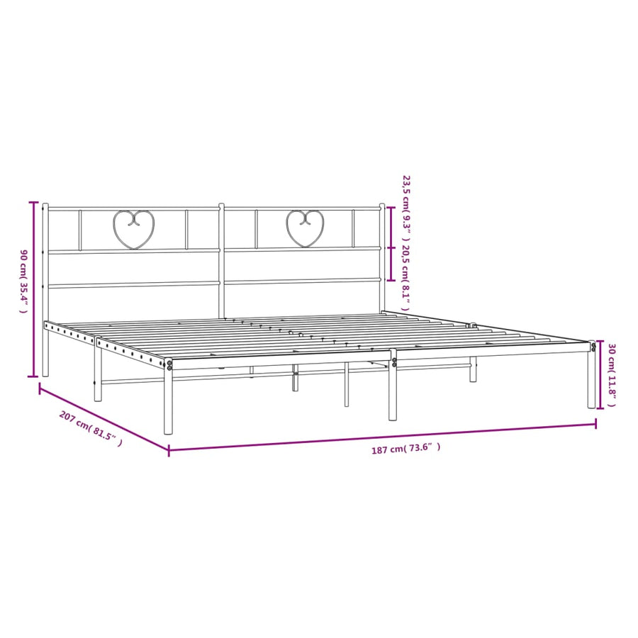 Bedframe Metaal 180 x 200 cm