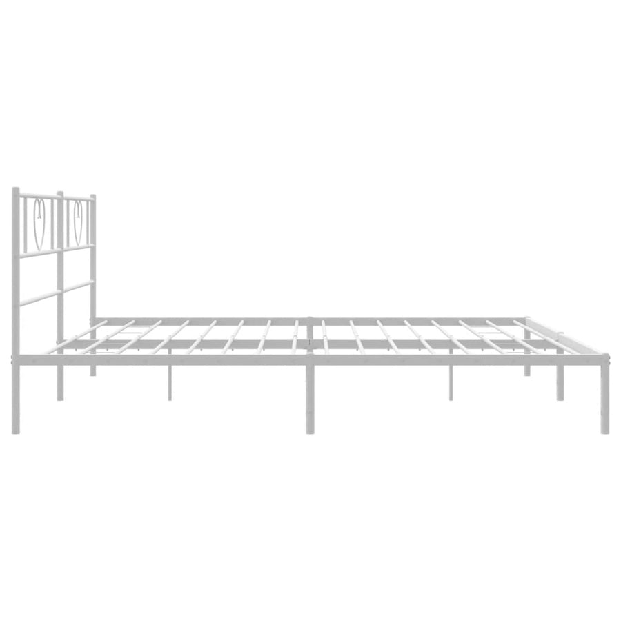 Bedframe Metaal 193 x 203 cm Wit met hoofdbord