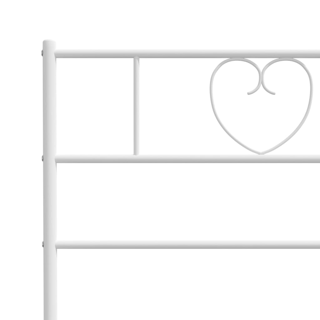 Bedframe Met Hoofd- En Voeteneinde Metaal 80 x 200 cm Wit met hoofdbord & voetbord