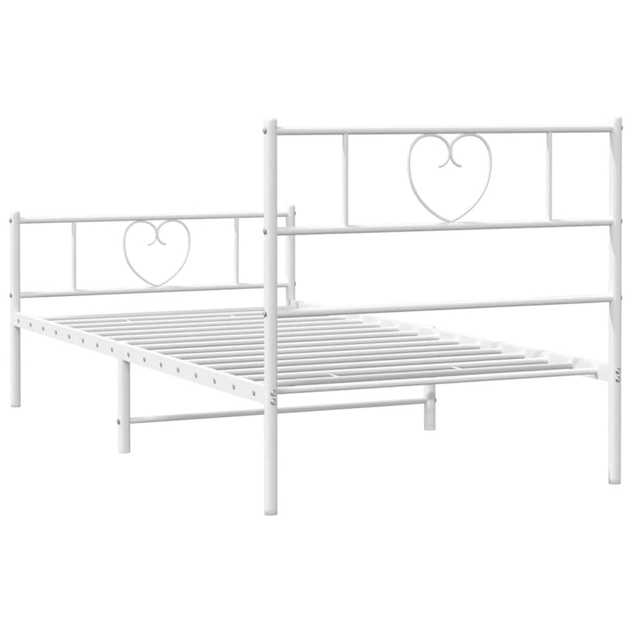Bedframe Met Hoofd- En Voeteneinde Metaal 100 x 190 cm Wit