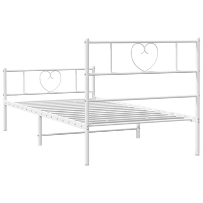 Bedframe Met Hoofd- En Voeteneinde Metaal 100 x 200 cm Wit