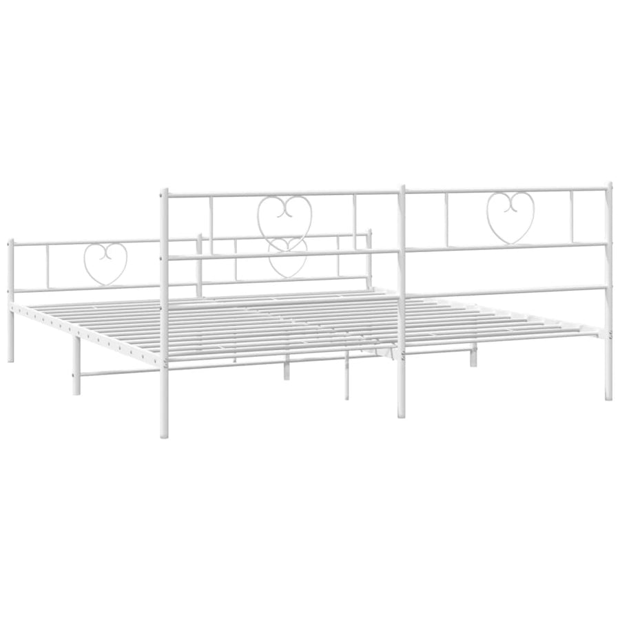 Bedframe met hoofd- en voeteneinde metaal wit 180x200 cm