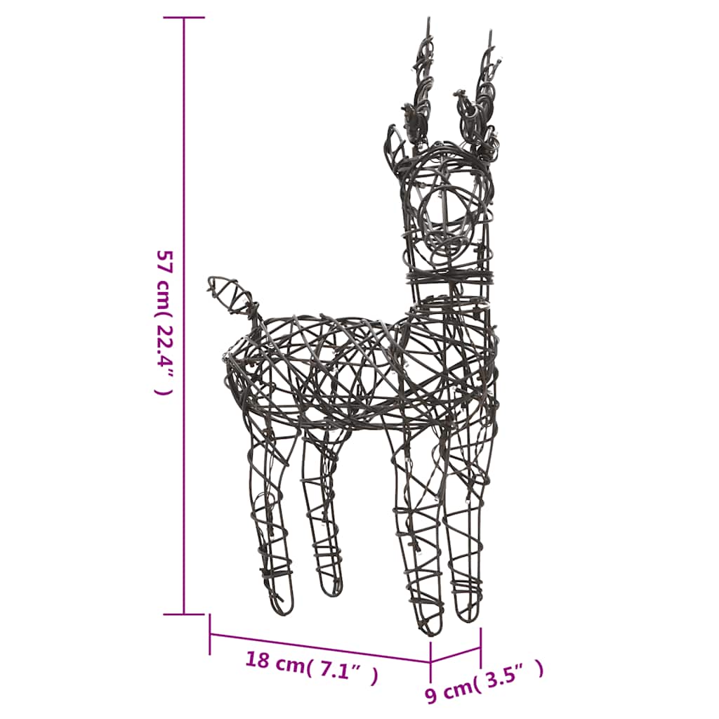 Kerstversiering Rendieren En Sleeën 320 Led's Rattan Warmwit