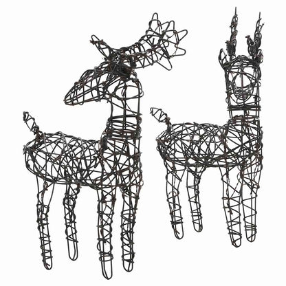 Kerstversiering Rendieren En Sleeën 320 Led's Rattan Warmwit