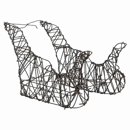 Kerstversiering Rendieren En Sleeën 320 Led's Rattan Warmwit