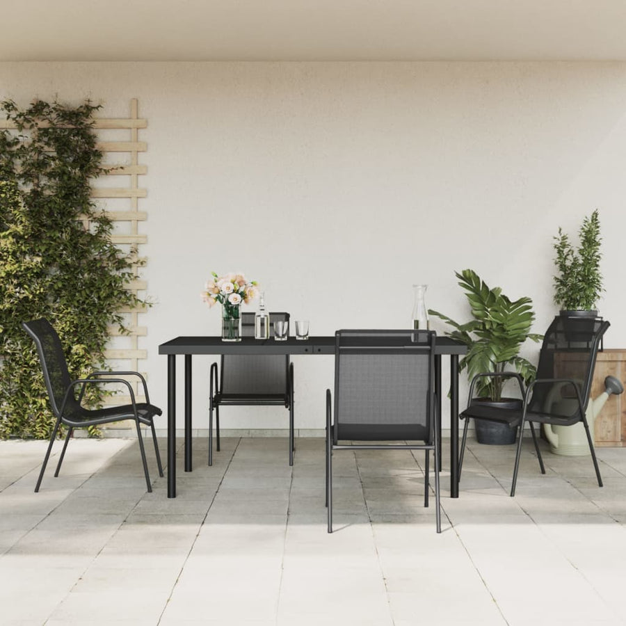5-Delige Tuinset Textileen En Staal Zwart 4