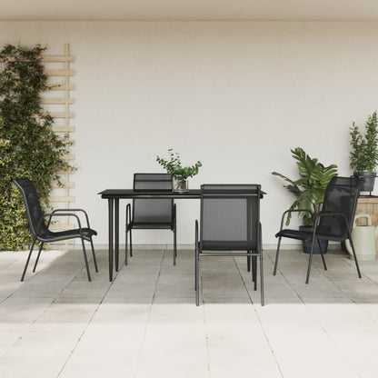 5-Delige Tuinset Textileen En Staal Zwart 4