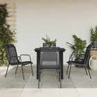 5-Piece Garden Furniture Set Textilene and Steel Black 4