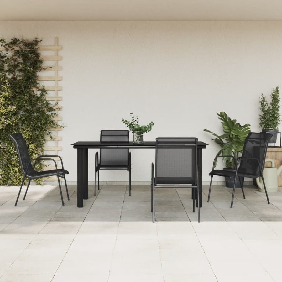 5-Delige Tuinset Textileen En Staal Zwart 4