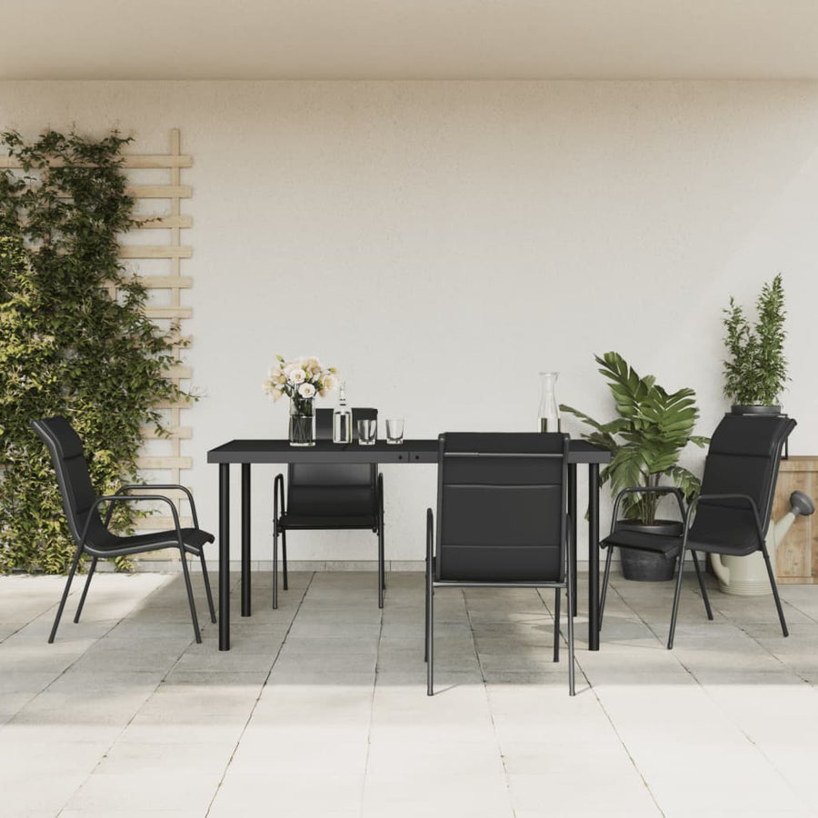 5-Delige Tuinset Textileen En Staal Zwart 4