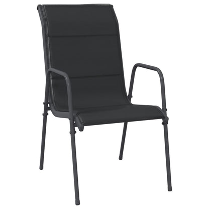 -Delige Tuinset Textileen En Staal Zwart 5 140 cm tafellengte