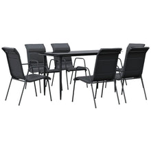 Tuinset Textileen En Staal Zwart 7 140 cm tafellengte