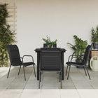 5-piece Garden Furniture Set Textilene and Steel Black