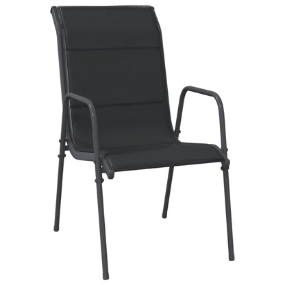 -Delige Tuinset Textileen En Staal Zwart 5 160 cm tafellengte
