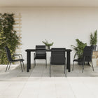 5-piece Garden Furniture Set Textilene and Steel Black