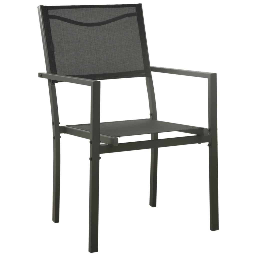 -Delige Tuinset Textileen En Staal Zwart 7 160 cm tafellengte