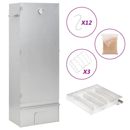 Bbq-Rookoven Met Koude Rookgenerator Gegalvaniseerd Staal 44.5 x 29 x 110 cm (27 x 27 x 4.5 cm) Zonder raam